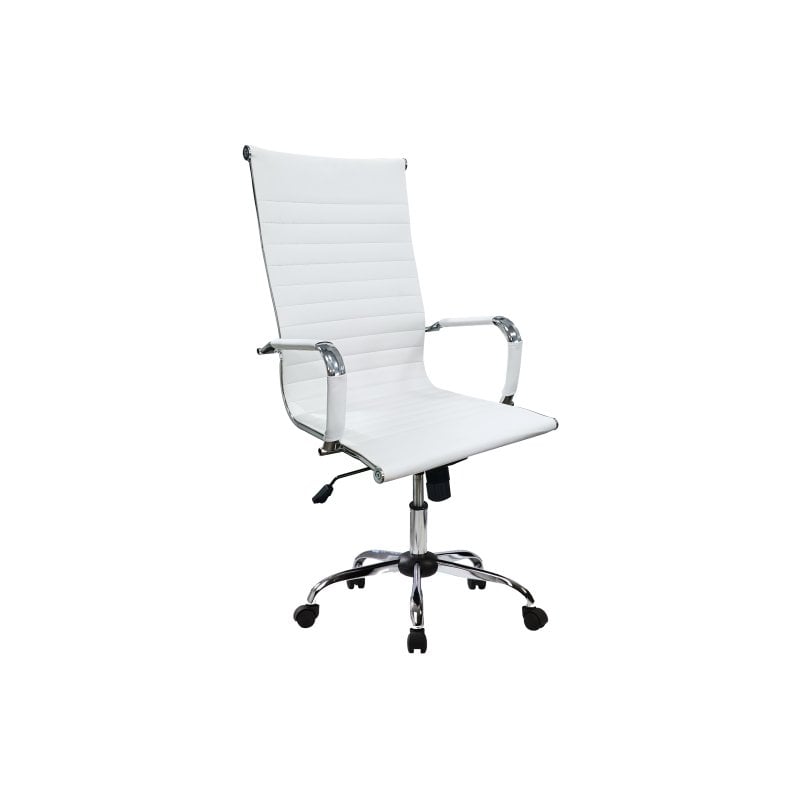 equip Chaise de bureau Equip 651017, rembourrée en White, coton, similicuir, nylon, REACH