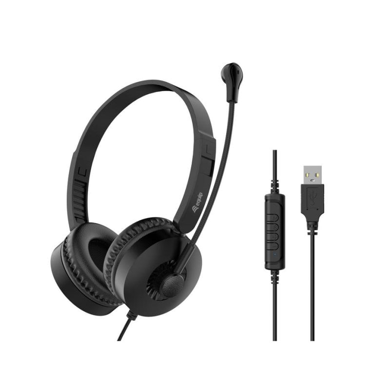 equip Casque Equip 245301 filaire USB-A pour appels et musique avec micro Black
