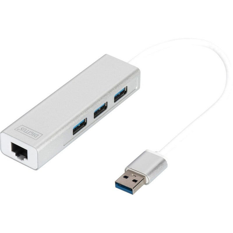 Digitus Hub USB 3.0 3 ports et adaptateur Gigabit LAN