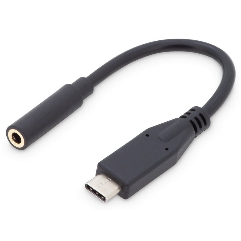 Digitus Adaptateur USB-C vers Jack 3,5 mm 20 cm Black