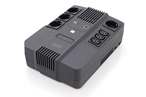 DIGITUS All-in-One Line-Interactive VI onduleur - 600VA 360W - AVR - 4 prises de courant de sécurité - 3x C13 - logiciel d'arrêt