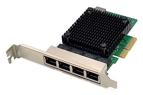 DIGITUS Carte réseau serveur 2.5 Gigabit Ethernet - 4 ports RJ45 - NIC - RTL8125B - 10 100 1000 2500 Mbps
