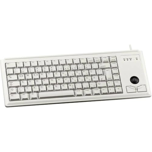 CHERRY G84-4400, Clavier Compact avec Trackball, Disposition DE (QWERTZ), Filaire (Connexion USB), 2 Touches Souris, Switchs Mécaniques CHERRY ML, Gris