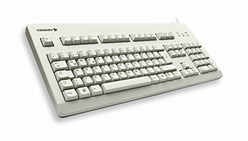 CHERRY G80-3000, Disposition UK, clavier QWERTY, clavier filaire, clavier mécanique CHERRY MX BLUE Switches, Gris clair