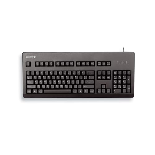 CHERRY G80-3000, Clavier Mécanique Filaire, Disposition EU (QWERTY), Connexion USB, Robuste, Touches Programmables, MX Black Switches, Noir