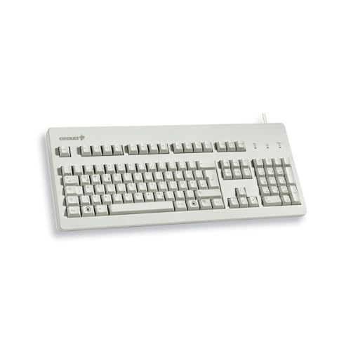 CHERRY G80-3000, Clavier Mécanique Filaire, Disposition EU (QWERTY), Connexion USB, Robuste, Touches Programmables, MX Brown Switches, Gris Clair