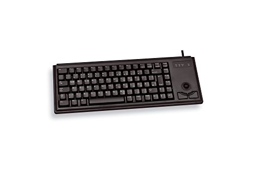 CHERRY G84-4400, Clavier Compact avec Trackball, Disposition UK (QWERTY), Filaire (Connexion PS 2), 2 Touches Souris, Switchs Mécaniques ML, Noir
