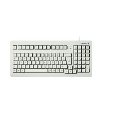CHERRY 19 Compact PC Keyboard G80-1800, PS 2 (GB) Clavier PS 2 QWERTY Gris