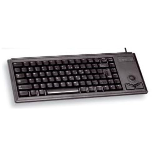 CHERRY Compact Keyboard G84-4420, Disposition Internationale, Clavier QWERTY, Clavier Filaire, Clavier mécanique, mécanique ML, trackball Optique intégré Plus 2 Boutons de Souris, Noir