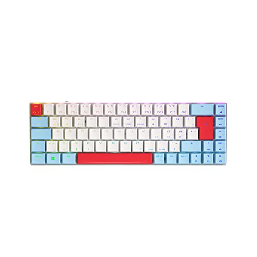 CHERRY MX-LP 2.1 Compact Wireless, Clavier de Gaming sans Fil 69 Touches, Disposition Allemande (QWERTZ) Switches Mécaniques MX Low Profile Speed, Blanc