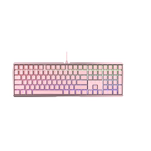 CHERRY MX Board 3.0 S, Clavier de Jeu Mécanique Filaire, Disposition EU (QWERTY), Boîtier en Aluminium, Éclairage RGB, MX Blue Switches, Pink
