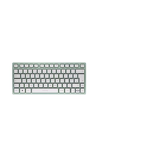 CHERRY KW 7100 MINI BT, Clavier compact multi-appareils avec trois canaux Bluetooth, Disposition UK (QWERTY), Design plat, étui de transport inclus, Agave Green
