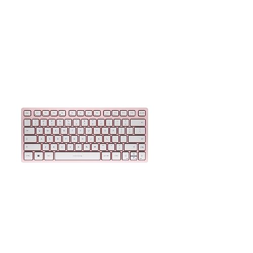 CHERRY KW 7100 MINI BT, Clavier compact multi-appareils avec trois canaux Bluetooth, Disposition EU (QWERTY), Design plat, étui de transport inclus, Cherry Blossom