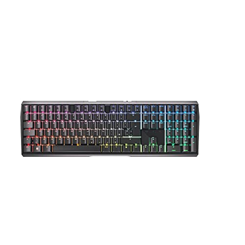 CHERRY MX 3.0S Wireless, Clavier mécanique de Gaming sans Fil avec rétro-éclairage RGB, Disposition UK (QWERTY), Connexion Bluetooth, Radio ou Filaire, MX Red Switches, Noir
