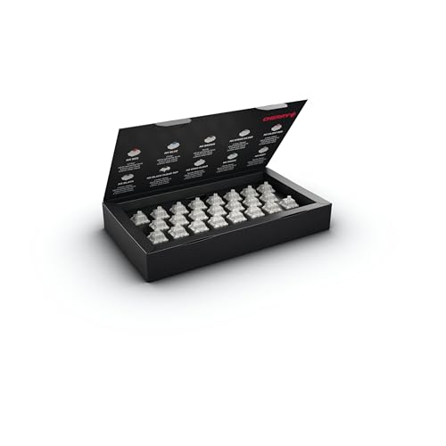 CHERRY MX RGB Ergo Clear Switch Kit, 23 commutateurs pour Clavier mécanique, pour Clavier Hot Swap ou Gaming, Commutateur Tactile sans clic, Facile à Manipuler et perceptible