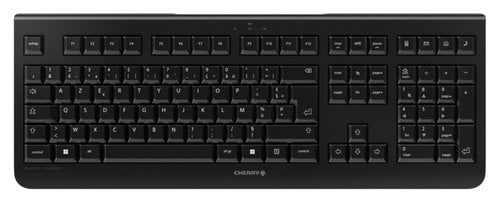 CHERRY KW 3000 Clavier sans Fil avec pave numerique Disposition francaise AZERTY Connexion Radio 24 GHz Touches silencieuses Design Plat Alimente par Batterie Black
