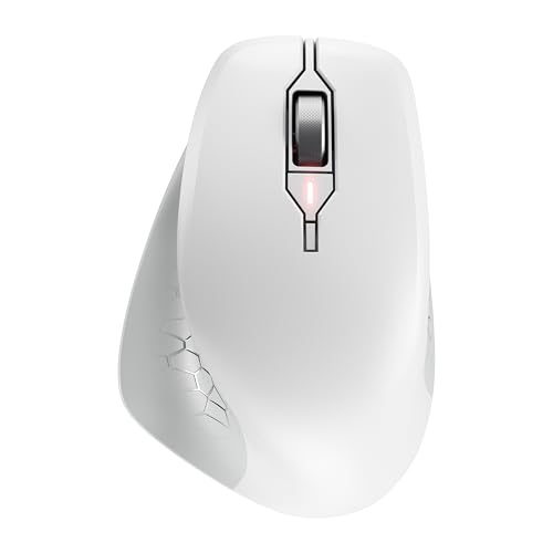 CHERRY Stream Mouse Comfort, Souris Ergonomique sans Fil avec Repose-Pouce Caoutchouté, Spécialement pour Droitiers, sans Fil 2.4 GHz, 6 Boutons Silencieux, Blanc