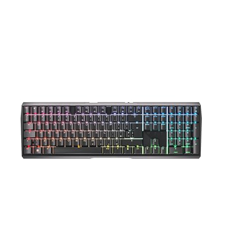CHERRY MX 3.0S Wireless, Clavier de Jeu Mécanique sans Fil, Disposition Britannique (QWERTY), Bluetooth, 2,4 GHz et Filaire, Commutateurs MX2A Red, Noir