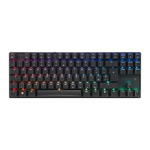 CHERRY MX 8.2 TKL Wireless, Clavier de Jeu sans Fil sans Pavé Numérique, Disposition Britannique (QWERTY), Bluetooth, 2,4 GHz Câble, MX2A Red Switches, Noir