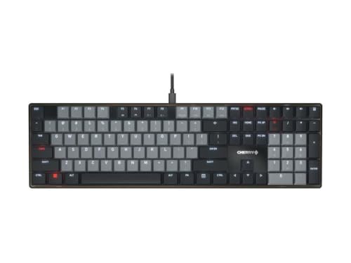 Cherry KC 500 MX LP, Clavier Mécanique à Profil Bas, Disposition US (QWERTY), Filaire (USB-A), Éclairage Blanc, Commutateurs MX LP 2.0 Ivory, Noir