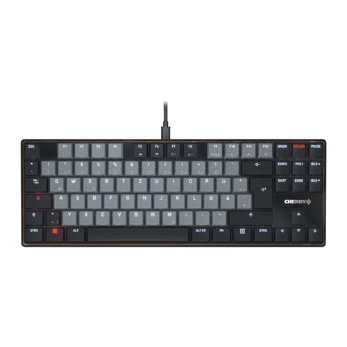 Cherry KC 500 MX LP TKL, Clavier Mécanique Low-Profile sans Clavier Numérique, Disposition US (QWERTY), USB-A, MX LP 2.0 Ivory Commutateurs Noir