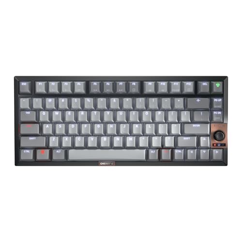 Cherry KW 300 MX, Clavier Mécanique Compact Hot-Swap Clavier US (QWERTY), Éclairage Blanc, pour Windows et Mac, Commutateurs MX2A Silent Red, Noir