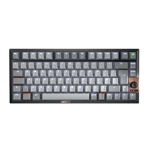 CHERRY KW 300W MX, Clavier Mécanique Compact Hot-Swap, Disposition UK (QWERTY), Éclairage Blanc, pour Windows, Interrupteurs MX2A Silent Red, Noir