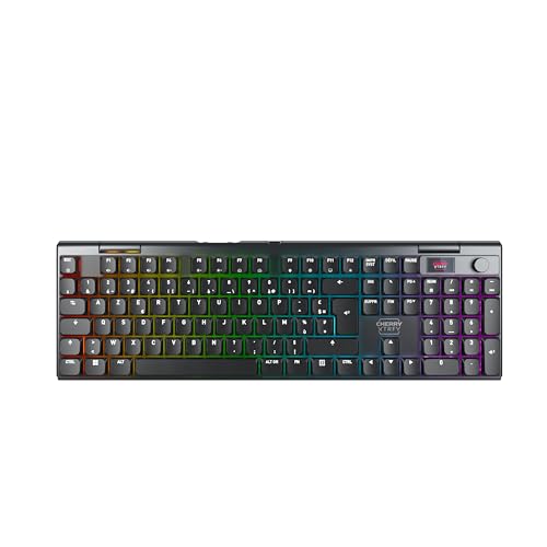 CHERRY XTRFY MX 10.1 Wireless, Clavier De Jeu Mécanique à Profil Bas, Disposition Française (AZERTY), Clavier Multi-Appareils, Interrupteurs MX LP 2.0 Red, Noir