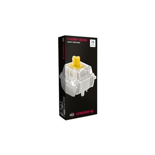 CHERRY MX2A RGB Honey Switch Kit, 36 Switches de Clavier Mécaniques, pour DIY, Hot Swap ou Clavier de Jeu, Commutation Tactile sans Clic, Sweet Silent