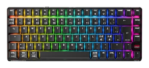 Cherry XTRFY K33 Compact Wireless Clavier de Jeu sans Fil Mem-Chanical Format 75 , Clavier Multi-appareils, éclairage RVB, Protection IP54 Anti-poussière et Anti-éclaboussures, Disposition PN (QWERTY