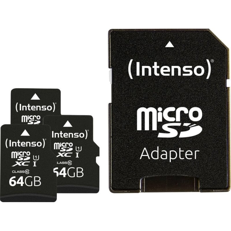 Intenso Carte microSD Intenso 64GB UHS-I Classe 10 Pack triple