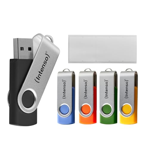 Intenso Office Line Clé USB 5 x 64 Go | Clé USB A 3.2 Super Vitesse jusqu'à 70 Mo s | 5 Couleurs avec Arceau en métal et étiquettes Amazon.de Ordinateurs et Accessoires