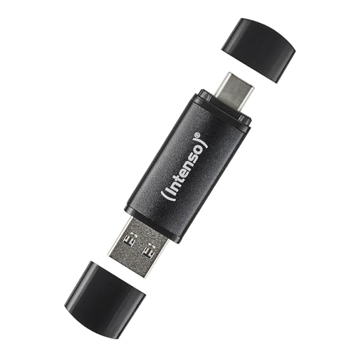 Intenso Flex Line Clé USB 32 Go - Double clé USB 3.2 Gen 1x1 avec USB-C USB-A pour Smartphone, Tablette, Ordinateur Portable et PC Compatible OTG, 70 Mo s, Noir