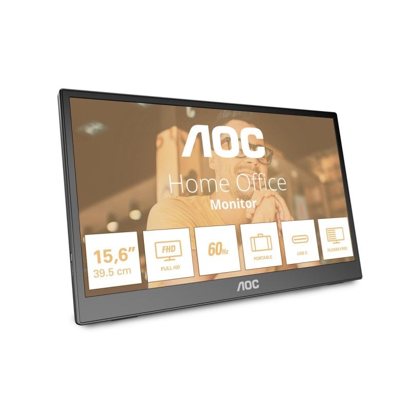 AOC Moniteur AOC 15,6 Full HD 60Hz IPS Autopivot USB-C Flicker Free Portable