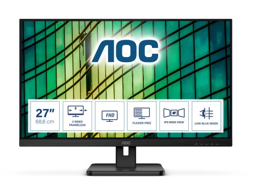 AOC AOC E2 27E2QAE écran plat de PC 68,6 cm (27 ) 1920 x 1080 pixels Full HD LCD Black