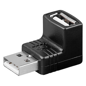 Adaptateur USB 2 0 type A male type A femelle coude 90A�
