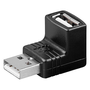 Adaptateur USB 2 0 type A male type A femelle coude 90A�