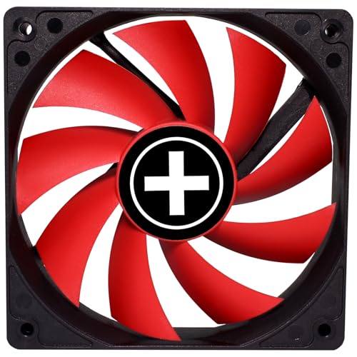 Xilence XPF120.R.PWM Ventilateur de boîtier silencieux 120mm, 4PIN, installation facile, câble 340mm, avec PWM, Hydro Bearing, bon flux d'air, idéal pour PC Gaming Office Home Server, rouge noir