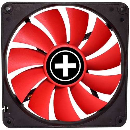Xilence XPF140.R Ventilateur de boîtier silencieux 140mm, small 3PIN 4PIN male, installation facile, câble 300mm, Hydro Bearing, bon flux d'air, idéal pour PC Gaming Office Home Server, rouge noir