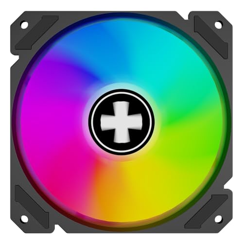 Xilence XPF120R.ARGB Ventilateur de boîtier silencieux Reverse 120 mm, 4 broches PWM 3 broches ARGB, installation facile, câble 400 mm, palier hydro, bon débit d’air pour PC gaming