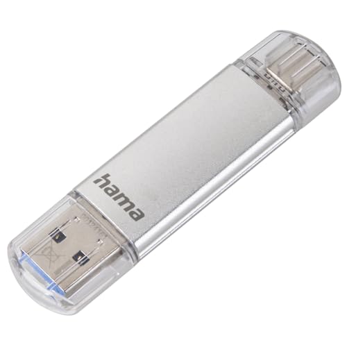 Hama Clé USB 128Go Flash Drive USB-C USB-A, 40 Mo s, Argentée