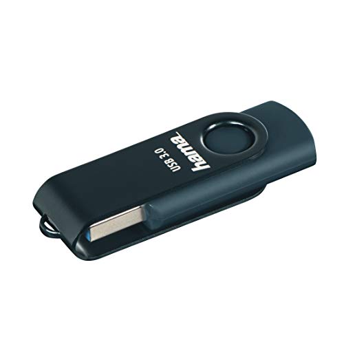 Hama Clé USB 3.0 rotative - 256 Go - 90 Mo s - Bleu pétrole - Emballage Fin