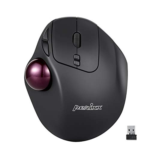 Perixx Perimice-717, Souris Trackball sans Fil Programmable - 7 Boutons dont 5 Boutons Programmable - 2 Niveaux de DPI 400 1000 - Ergonomique