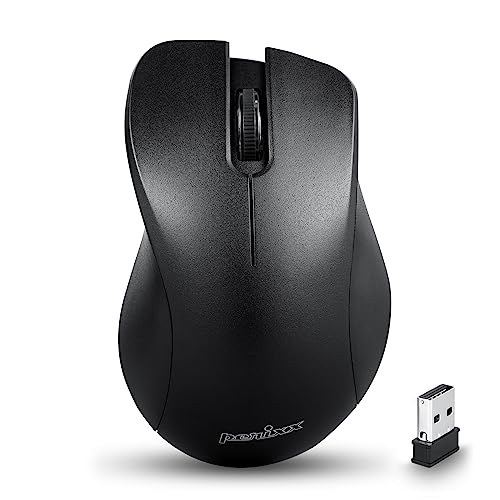 perixx PERIMICE-621B Souris sans Fil Silent Click Ergo Compatible PC de Bureau et Ordinateur Portable sans Fil 2,4 GHz Noir