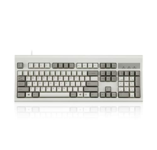Perixx PERIBOARD-106M, Clavier efficace Full Size avec câble, Touches ergonomiques incurvées, Classique et Rétro, Configuration US
