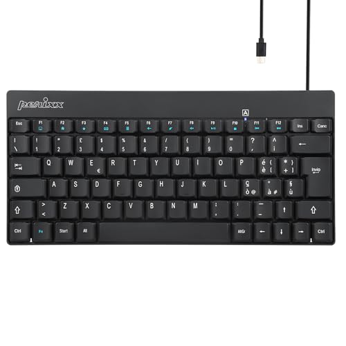 Perixx PERIBOARD-422 Mini clavier USB-C, connexion USB type C, disposition italienne, noire