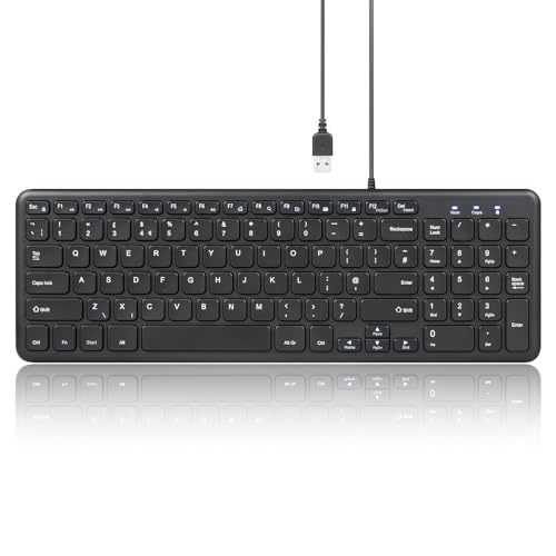 perixx PERIBOARD-213U Clavier USB filaire silencieux avec pavé numérique Noir