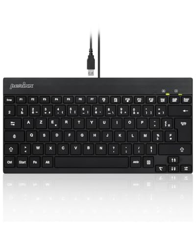 Perixx USB PERIBOARD-326 Mini clavier filaire rétroéclairé avec touches à profil bas, QWERTY italien