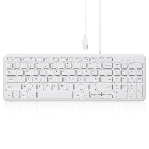 Perixx PERIBOARD-213U Clavier filaire USB silencieux avec pavé numérique QWERTY Blanc