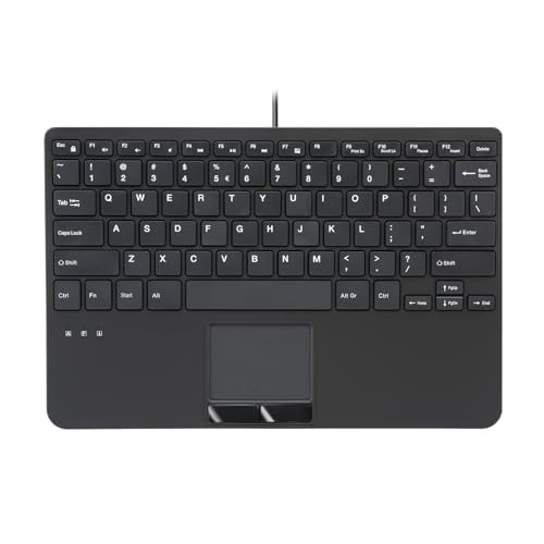 perixx PERIBOARD-525 US, Mini Clavier USB Filaire avec pavé Tactile - Touches Ciseaux de Type X - 284 x 182 x 28 mm - 2 hubs USB intégrés - Anglais US